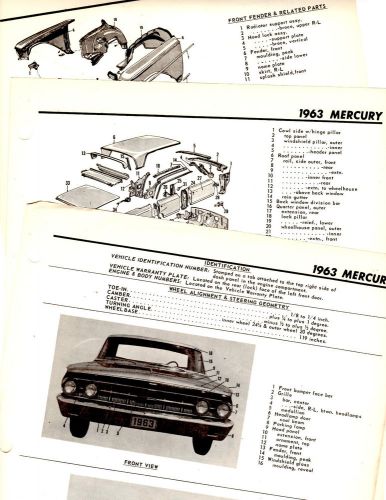 1963 mercury monterey montclair 63 motor&#039;s original body crash illustrations m 2