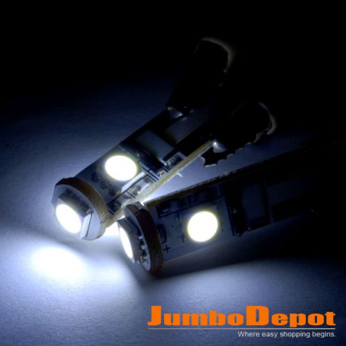 2x white led t10 w5w 3smd 5050 bulbs error free canbus turn signal marker light