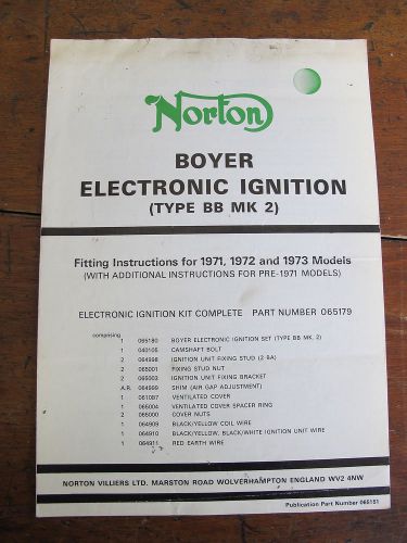 Norton boyer electronic ignition type bb mk 2 1971 1972 1973 wiring diagram