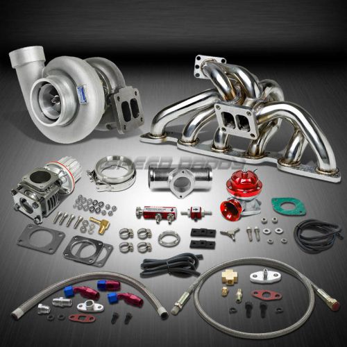 Gt45 1.05ar 800hp+boost 9pc turbo charger+manifold kit for skyline gt-r rb26de