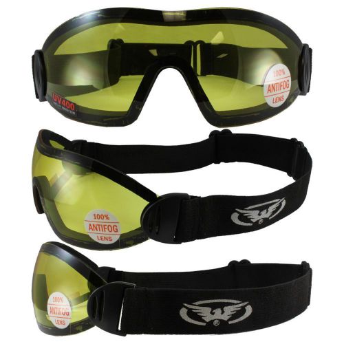 Flare panoramic vision riding goggles with yellow lenses nice fit comfort wow