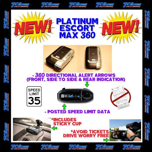 Escort max 360 platinum radar detector  bt, gps, and preloaded camera database