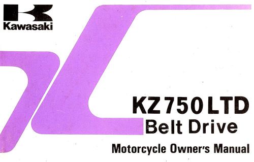 1983 kawasaki kz750 ltd belt drive motorcycle owners manual -kz750k1-kz 750