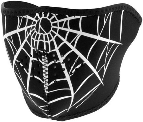 Zan cold weather water/wind resistant neoprene facemask,spider web/black/white