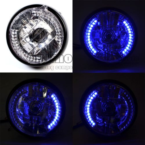 7&#034; motorcycle blue led turn signal indicators headlight for honda suzuki