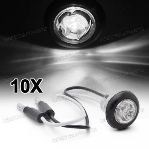 10 new 3/4&#034; white led clearance marker bullet truck trailer lights clearance