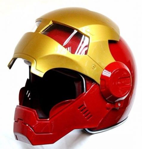 Casco elmetto red iron-man motorcycle helmet hero cosplay! abs auto (all sizes)