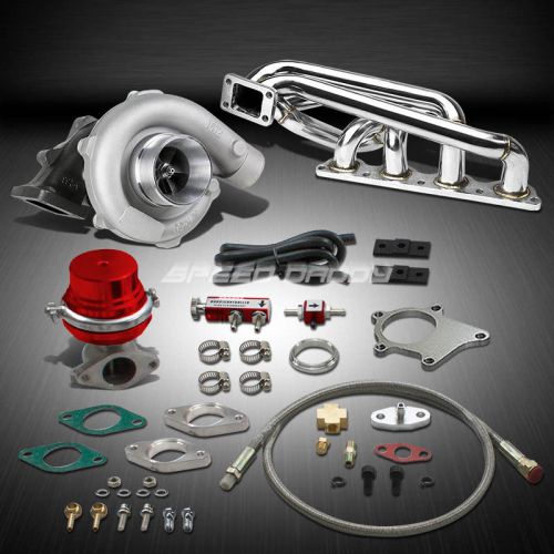 T04 .63ar 400+hp boost 6pc turbo charger+manifold kit for volvo b20/b23/b230 16v