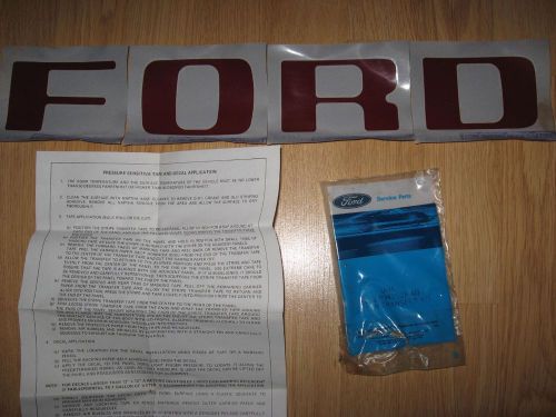 Nos 1980 - 1991 ford tail gate transfer letters “ford&#034; red