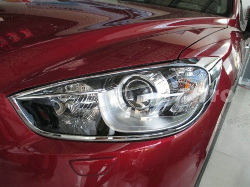 Exterior chrome abs front headlight cover trim 2pcs fit 2013-2016 mazda cx-5 cx5