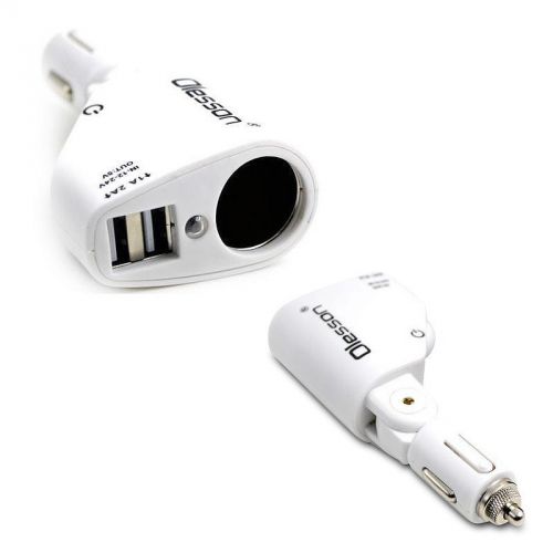 3.1a dual usb port car charger 1 dc auto car lighter cigarette socket / wh