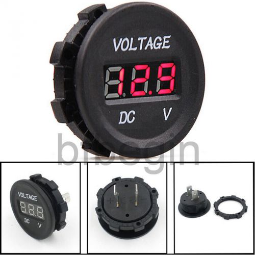 12v 24v waterproof car motorcycle red led dc digital display voltmeter volt ec