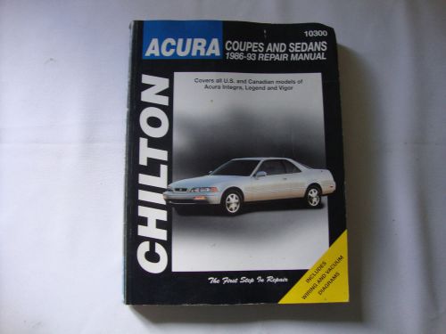 Chilton&#039;s 1986-1993 acura integra, legend, vigor repair manual 10300