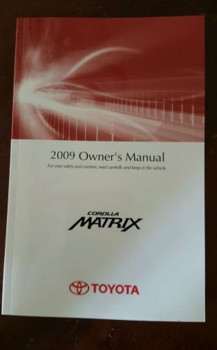 2009 toyota matrix owners manual brand new