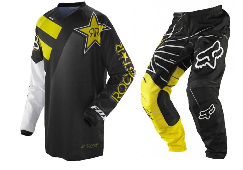 01030-04347-y fox hc rockstar mx atv off road adult yellow pants jersey combo