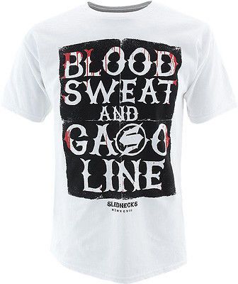 Slednecks bloodline mens short sleeve t-shirt white/black lg