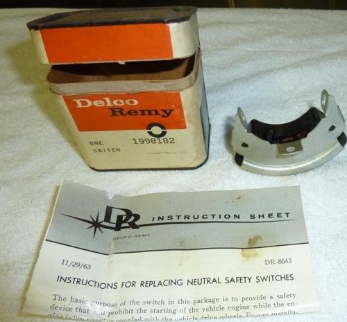 Nos delco remy 1998182 neutral safety switch chevrolet 1955 1956 belair