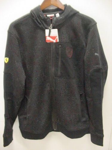 *ferrari/puma*hooded sweat black full zip lt weight jacket* new w/tags*men&#039;s lrg