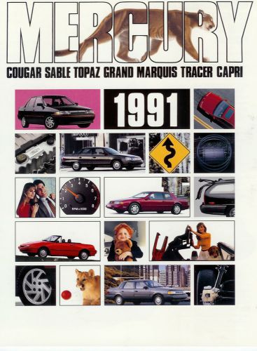 1991 mercury full line sales brochure cougar sable capri topaz tracer marquis