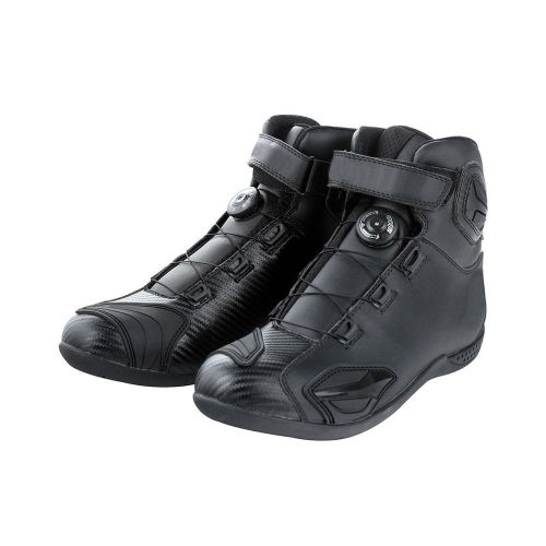 Mak mens mid length motorcycle racing boots black street bike motorcross shoes