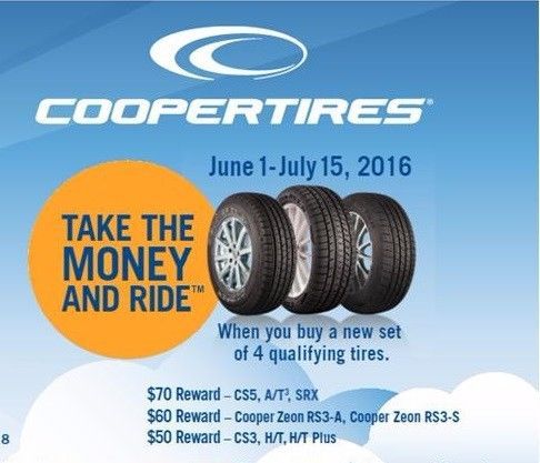 P265/70r17 cooper at3 265 70 17 $70.00 rebate on a set of 4