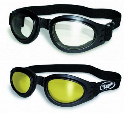 2 awesome motorcycle skydive goggle google glasses sunglasses clear and yellow