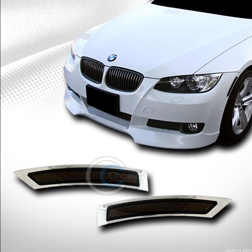 Euro smoke bumper side marker reflector lights 07-12 bmw e92 e93 3-series 2d 2dr