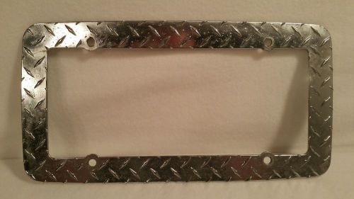 Metal license plate steel frame diamond cut used free shipping