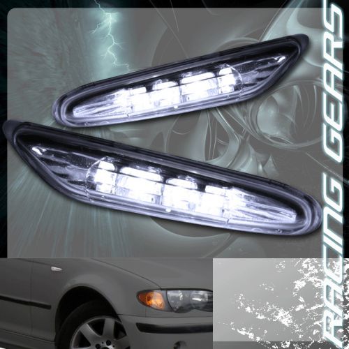 For 02-05 bmw e46 3 series sedan clear lens white led signal side marker lights