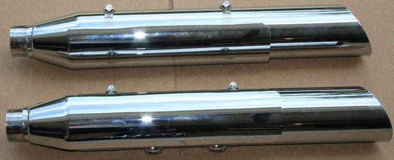 Stock harley pull off chrome mufflers #64725-80 2008 baloney (1