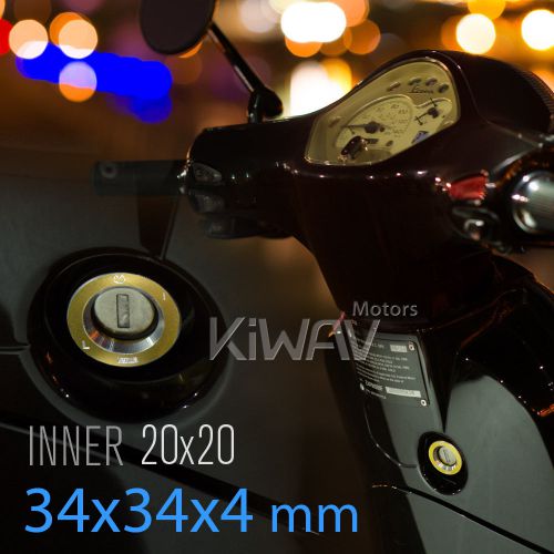 Cnc aluminum lock ignition switch cover gold for vespa piaggio gilera aprilia