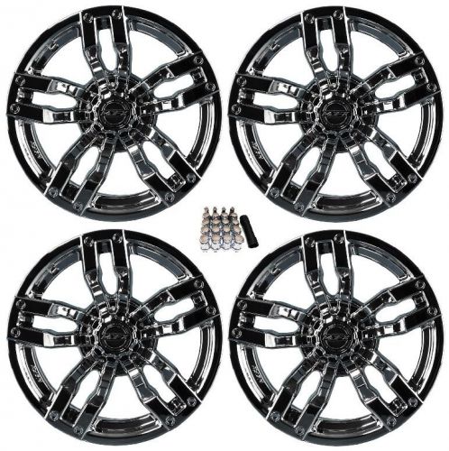 Madjax 14&#034; velocity chrome golf cart wheels/rims (3+4) ez-go &amp; club car