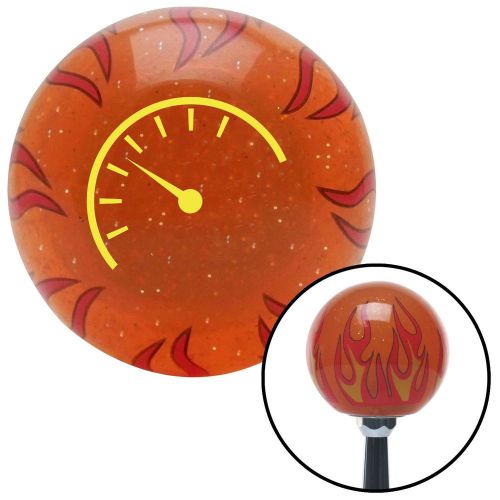 Yellow instrument gauge orange flame metal flake shift knob w/ m16 x 1.5