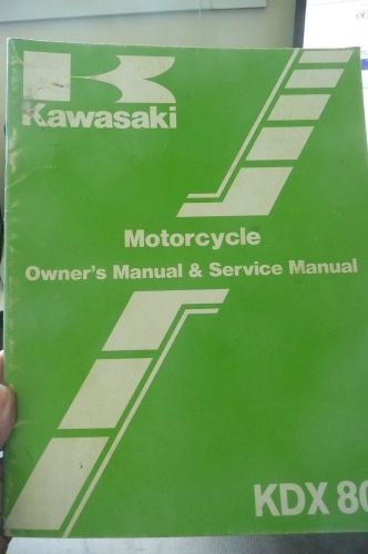 Kawasaki kdx80 kdx 80 owner&#039;s manual and shop service repair manual oem