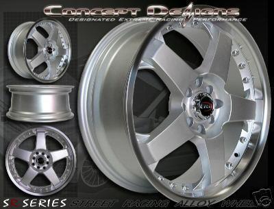 17" evoke™ f1 style wheels rims universal 8h/ 4 lug silver new