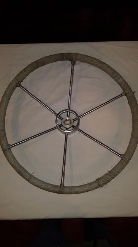 Marine 20&#034; stainless steel sailboat steering wheel w/6 spokes &amp; 1&#034; gore