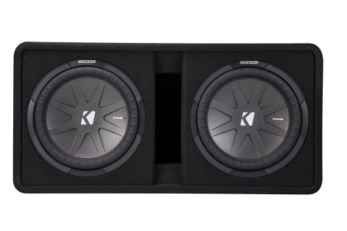 Kicker 43dcwr122 compr12 2000w dual 12&#034; car subwoofers+vented sub box enclosure