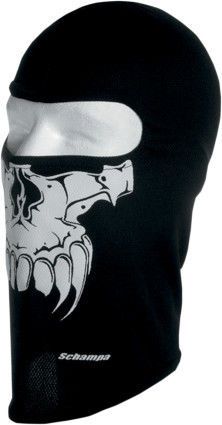 Schampa adult black/white primal stretch balaclava