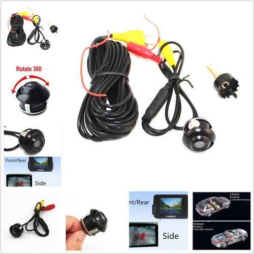 2 pcs universal dc 12v 360°rotatable car rear view reverse backup parking camera