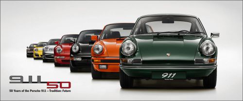 2013 porsche 911 50 years anniversary evolution  poster (110cm x 46cm)