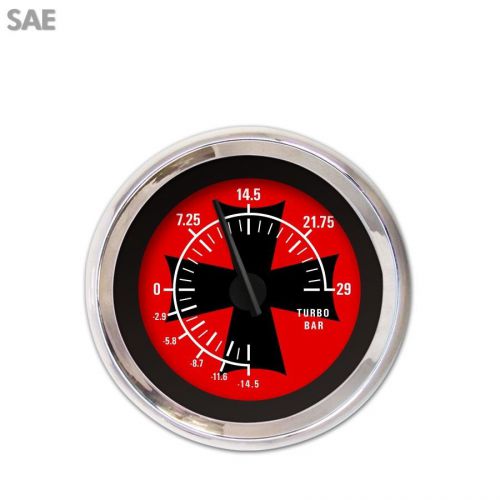 Aurora instruments gar175zexmabcc turbo gauge sae iron cross red