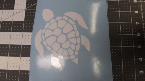 Sea turtle vinyl decal for cars and trucks  5in x 4.5in white