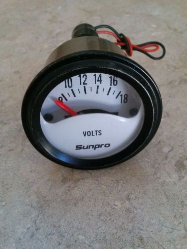 Sunpro volts gauge ( white dial face )  &#034; new see details &#034;