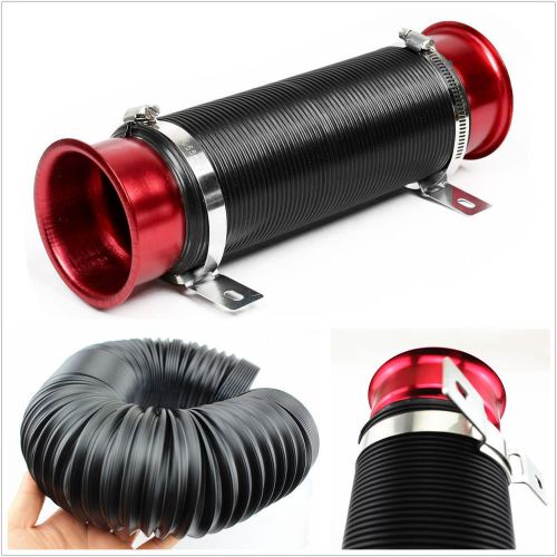 One set 3&#034; washable extendable car cold air intake flexible hose pipe tube kits