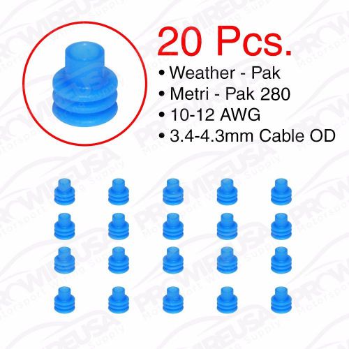 Weather pack metri-pack 280 series blue seal 12-10 awg 20 pcs 15324981