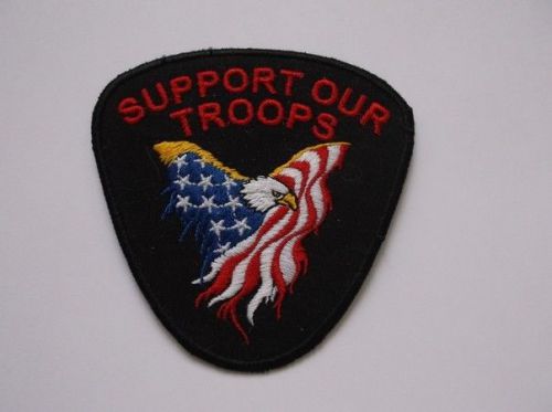 Support our troops eagle &amp; flag embroidered military patch new biker patch