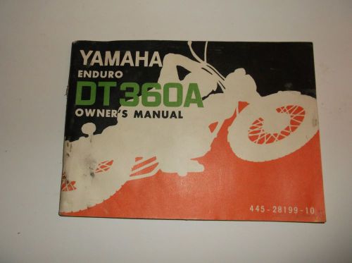 Yamaha enduro dt360a owners manual