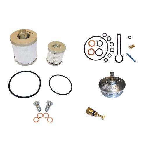 Billet aluminum fuel filter cap w/ pressure port &amp; blue spring kit ford powerstr