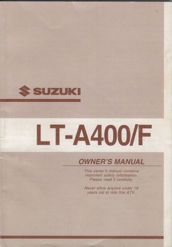 2002 suzuki  atv 4 wheeler lt-a400/f p/n 99011-38f50-03a owners manual (531)