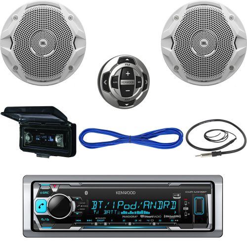 Marine kenwood bluetooth usb radio,remote,cover,jbl 6.5&#034; speakers/wires,antenna